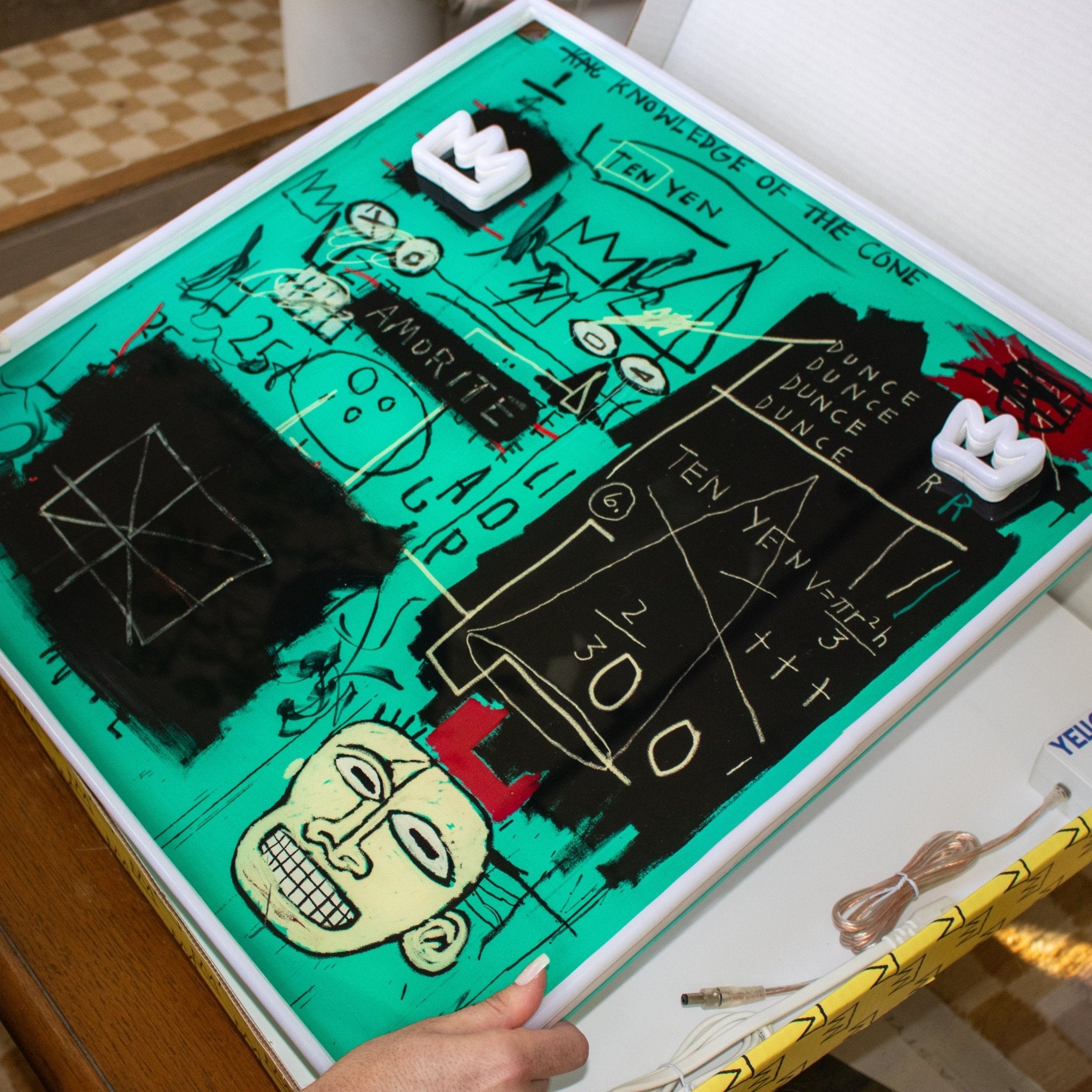 Equals Pi YP x Jean Michel Basquiat, LED neon sign - YELLOWPOP UK